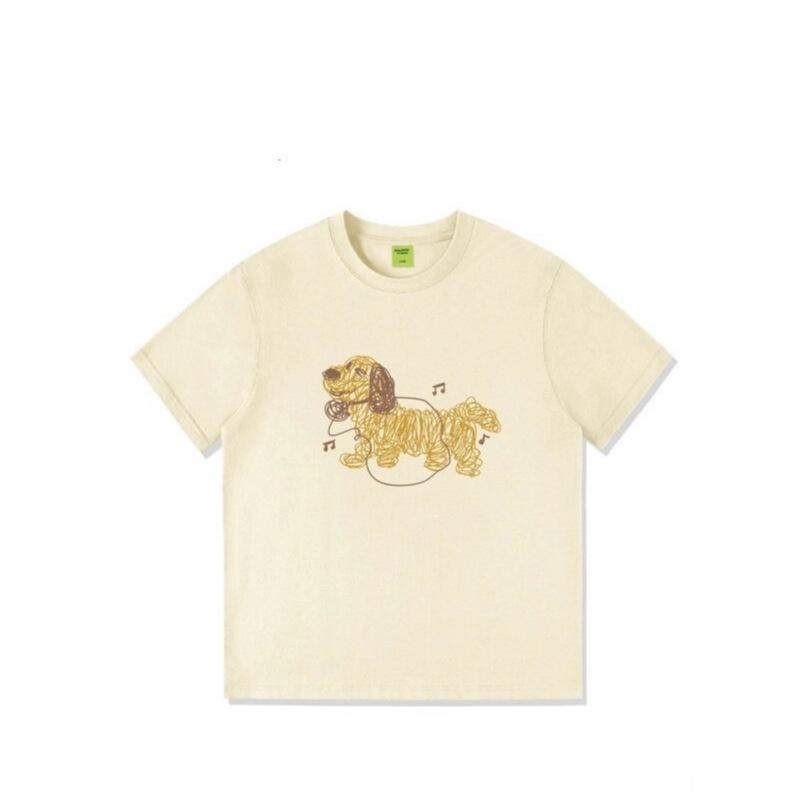 Pure Cotton American Retro Dog Short-sleeved T-shirt Women's New Spring and Summer Design Sense Loose Lazy Trendy Brand Clothes