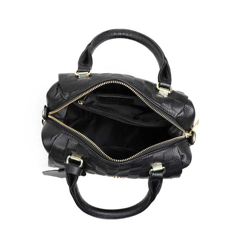 Damska torebka crossbody ze skóry naturalnej 2025 - Duża pojemność, do pracy, poduszka, torba Boston