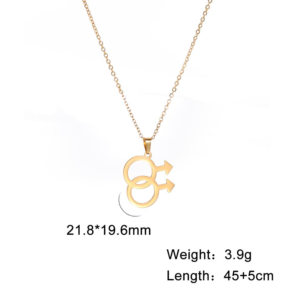 Collana Pendente LGBT Stesso Sesso Acciaio Inossidabile Uomo Donna Amore Libero Avanguardia Collana Coppia Gioiello per Festival Regalo