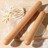 Beech Wood Rolling Pin for Dough and Dumplings - Solid Wood Baking Tool with Round Head