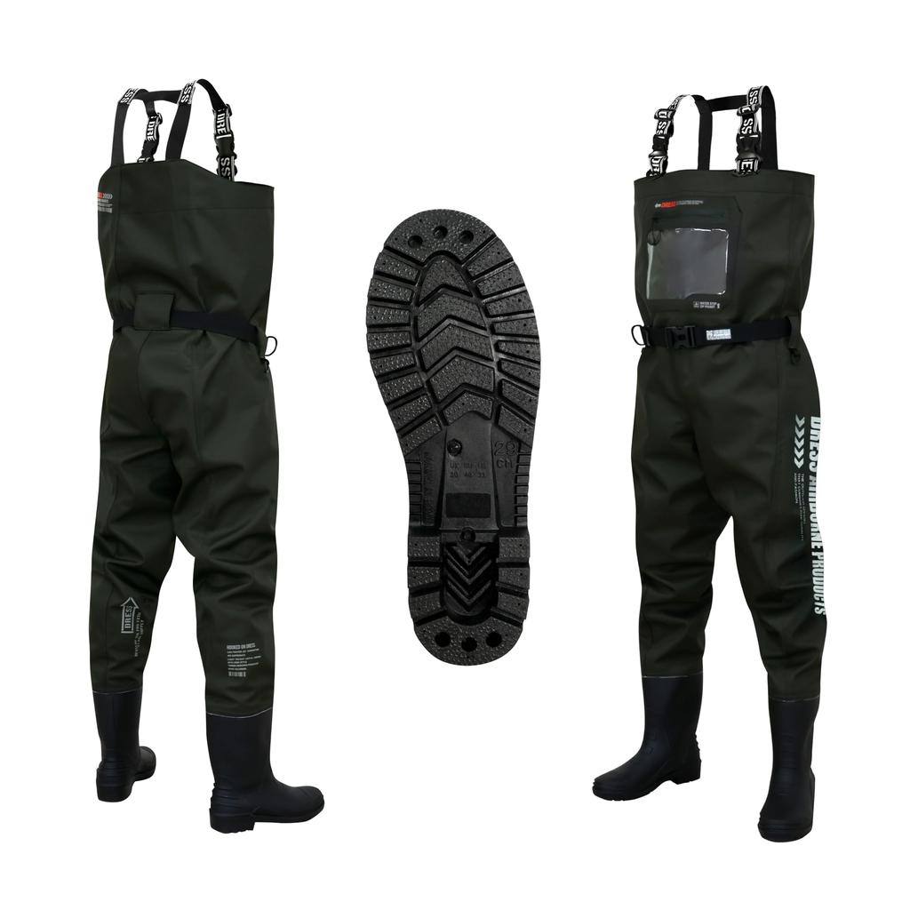 shield radial highly inner mountain large Japanese manufacturer [DRESS] Chest-high waders, sole, XXL, durable, three-layer construction,