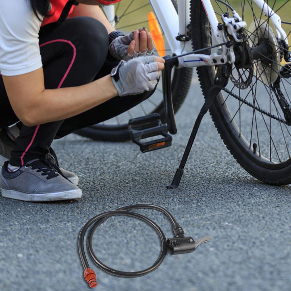 AV Bike Pump Hose Dual Head For Presta And For Woods Type Valve Connection