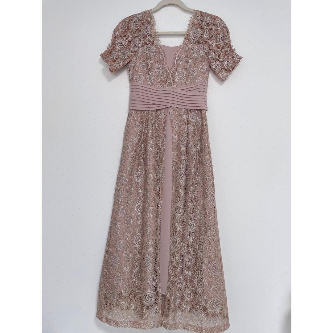 Lily Brown Waist Cross Lam Lace Dress Lily Brown