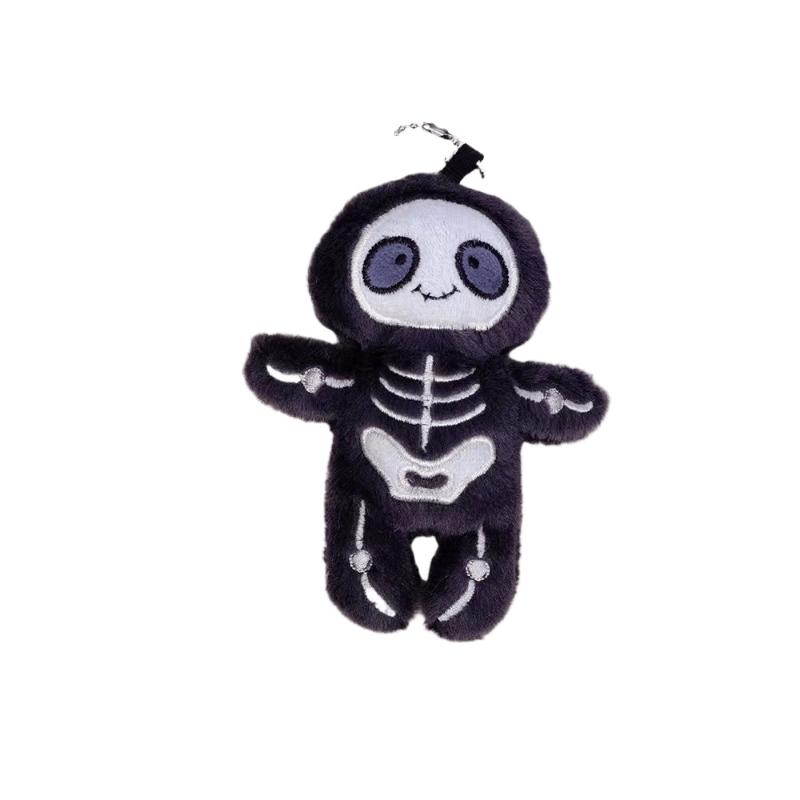 Halloween Funny Skull Mummy Plush Toy Creative Stuffed Doll Keychain Bag Pendant Key Hanging Decor Fun Holiday Gifts