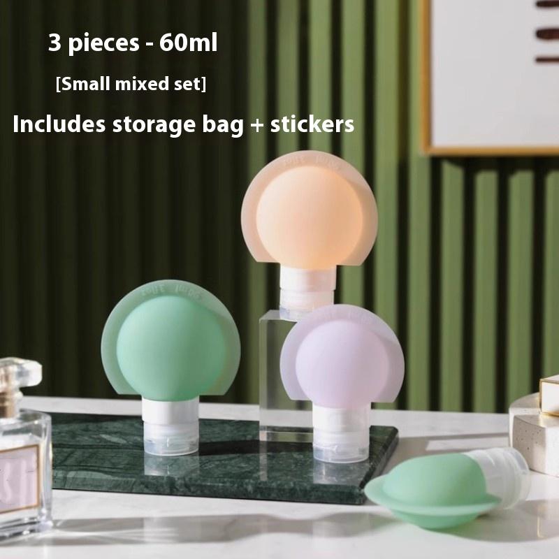 

3Pcs 60ml/90ml Refillable Silicone Travel Bottle Set for Portable Skincare and Makeup Liquid Storage – Squeeze Dispenser Design