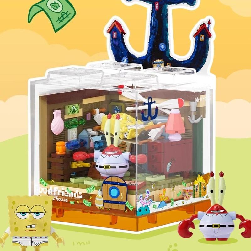 Spongebob Pineapple House Building Blocks Creative Puzzle Handmade Assembled Restaurant Trendy Toy Model Ornament Gift