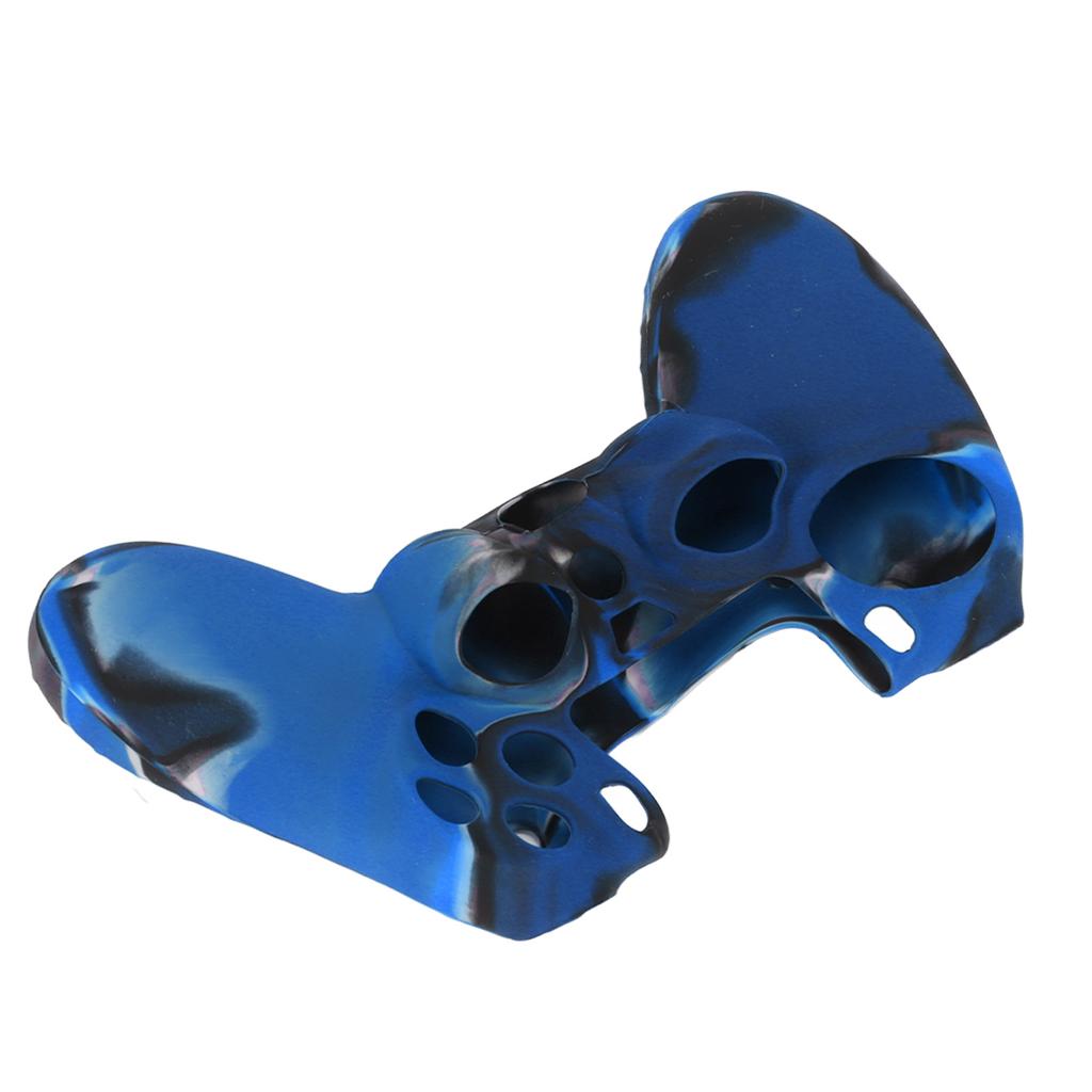 Silicone Case Slip Resistance Protective Grip Cover with 1 Pair Thumb Grips for   Controller(Camouflage Blue For   Silicone Sleeve Thumb Grips)