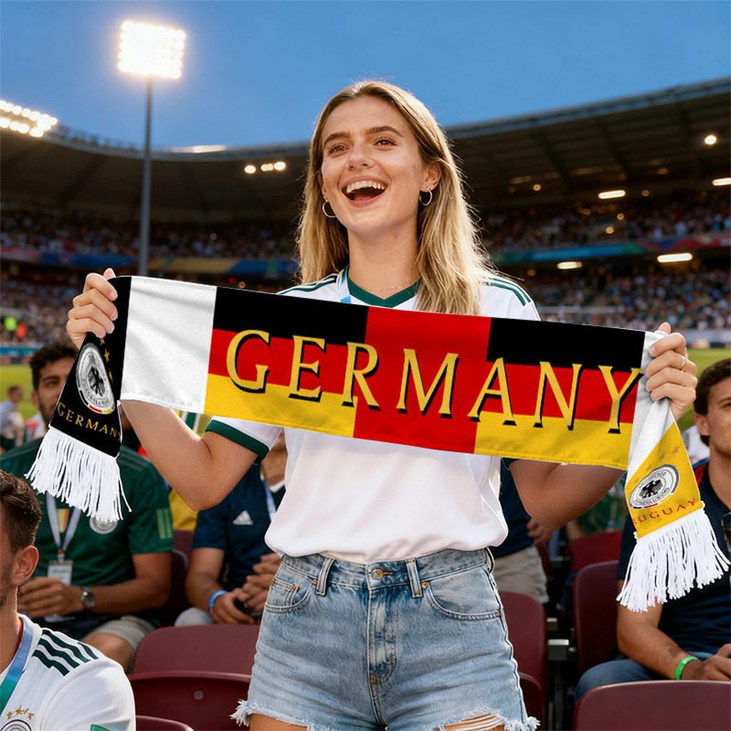 Soccer Fan Scarf World Cup Supporter Scarf Football Club Fan Scarf Soft Knit Material Durable Design Suitable for Outdoor Use