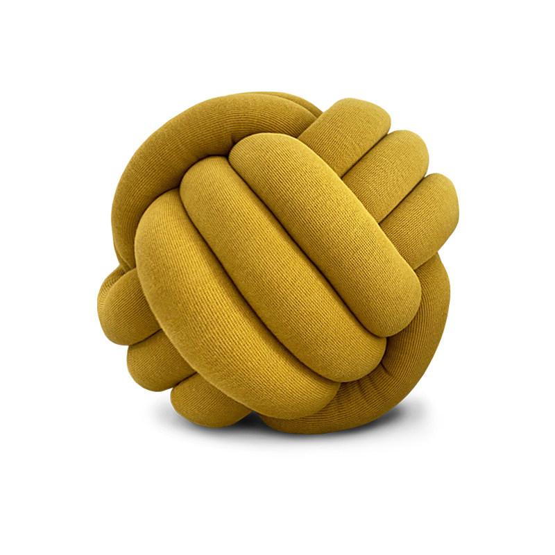 Velvet Knotted Ball Round Pillow - Decorative Tassel Accent Pillow for Sofa, Bed, Living Room, Boho Home Decor