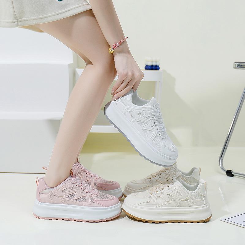 Summer New Korean Style Ins Breathable White Shoes Women's Low-Top Casual Board Shoes Platform Platform Shoes Zy1807