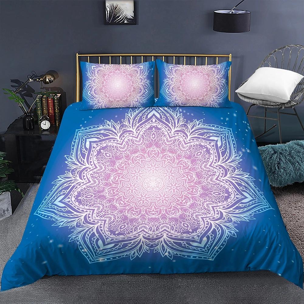 Boho Pościel Mandala Poszewka na Kołdrę Luksusowa Miękka Pokrowiec na Kołdrę Rozmiar Queen 2/3 Sztuki Styl Boho Kwiatowa Pościel Pokrowiec Tekstylia Domowe