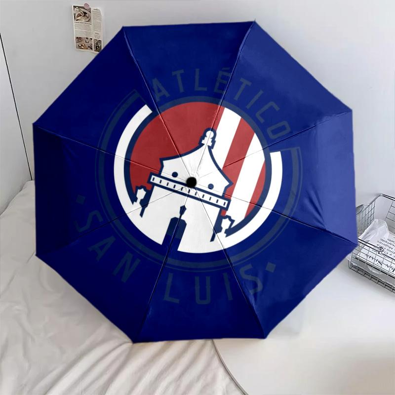 Atlético San Luis  pattern, automatic folding umbrella, portable and foldable design, 8 ribs, a Christmas or birthday gift.