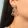 Crystal Trendy Geometric Bell Earrings Alloy Material For Fashionable Women