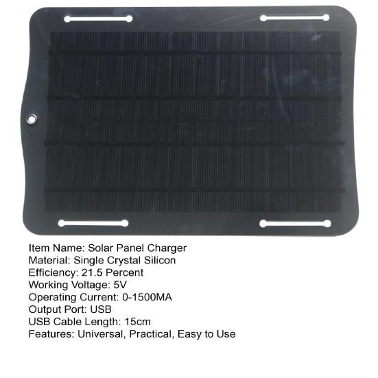 10W 5V Solar Panel Charger with USB Cable High Efficiency Universal Outdoor Emergency Power Panel for Phones Fans