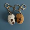 Cute Kapibala Crochet Keychain Mini Animal  Crochet Key Ring Kawaii Handmade Pendant Decor for Bag Gift