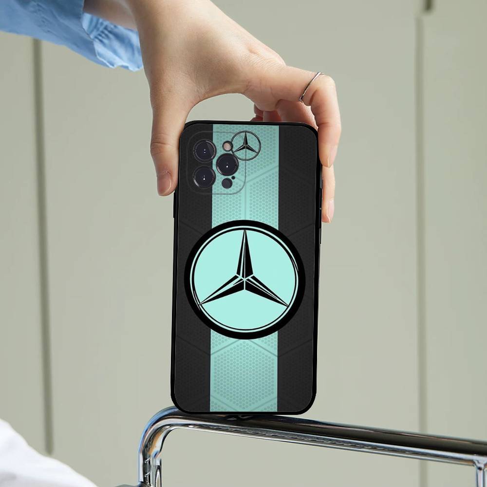 CRI1Car M-Mercedes-Benz Phone Case For IPhone 16 15 14 13 12 11 17 Pro Max Simplicity Back TPU Soft Case