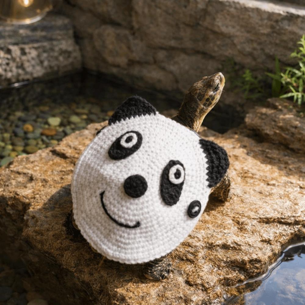 Cute Warm Turtle Sweater Cartoon Adjustable Knitted Pet Clothes Panda Shape Decorative Pet Tortoise Clothes Daily Dress Up