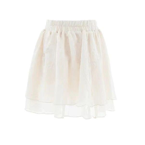 Однотонный кружевной топ-камзол пляжный комплект: Милый свободный топ и брюки-юбка Small