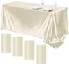 4 Packs Satin Tablecloth Overlay Table Cover Rectangle Bright Smooth Fabric Table Decoration for Wedding Banquet Party Events
