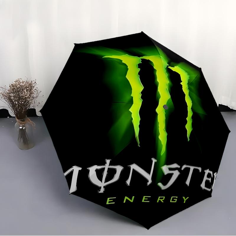 Printed Monster Energy LOGO Printed Folding Umbrella,Outdoor,Leisure,And Travel Umbrella,Durable Umbrella Fabric,Birthday And Holiday Gift