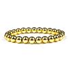 14K Gold Color-Preserving Cross Bracelet with 4-8mm Plated Copper Beads