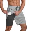 Men's Running Shorts 2-in-1 5/5 Quick Drying Fitness Straight Leg Mid Length Pants