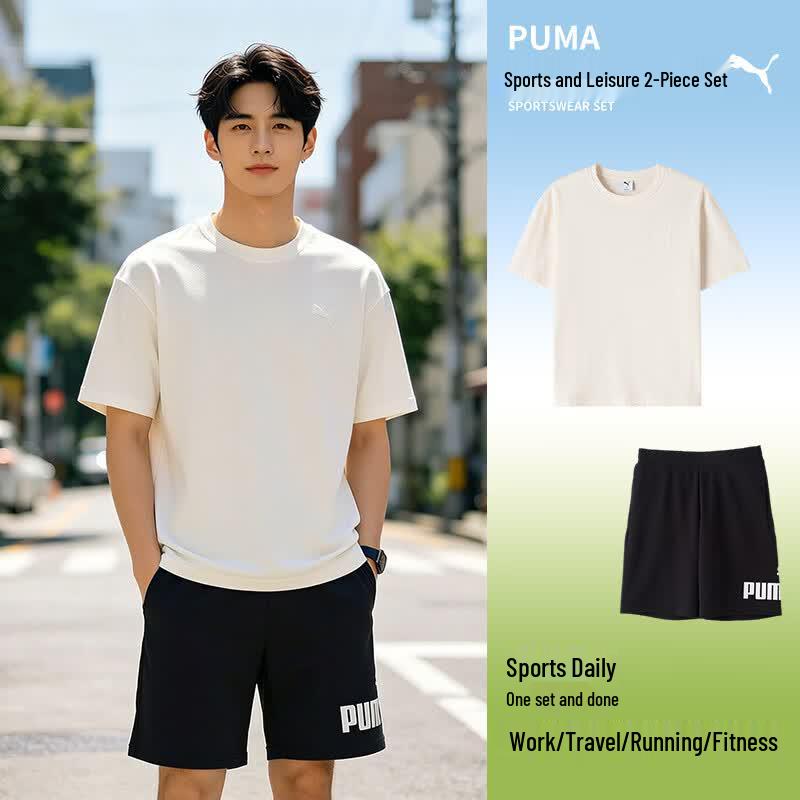 Puma Men s Short Sleeve  Shorts Sport Set L