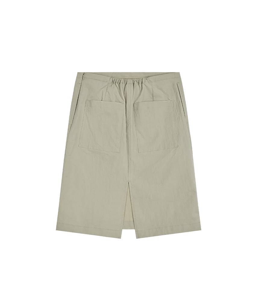 Rest And Recreation Cotton Nylon Midi Skirt - Beige