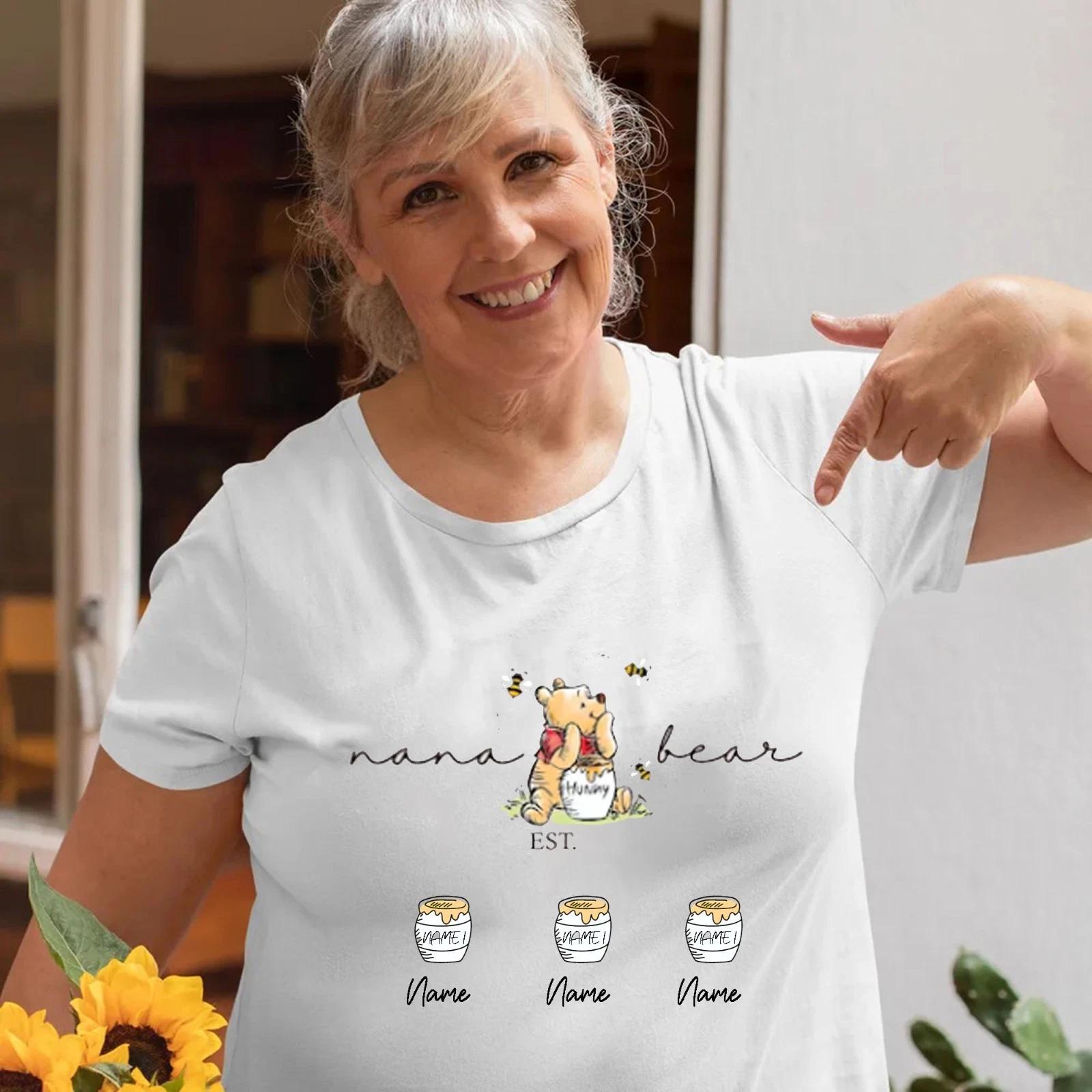 Custom Grandma Bear Tee, Disney Pooh Nana Mimi Bear T-shirt, Mother s Day Gift 3XL