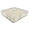 Divided Serving Tray with Lid Handle 12 Compartment Snackle Box Charcuterie Container for Portable Snack Platters Clear