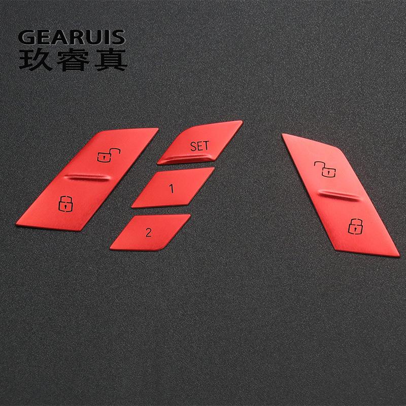 

Стайлинг автомобиля, переключатель внутреннего замка двери, набор памяти для сиденья, 1 2 кнопки, наклейка, накладка для BMW X5 G05 X6 G06-2022 красный