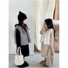 Girls Winter Solid Color Plush Vest Casual Cozy Warm Coat