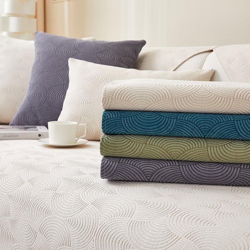 New Chenille Stripe Sofa Cushion Four Seasons Universal Sofa Protective Cover Towel Anti-slip Cushion for Living Room Decoration