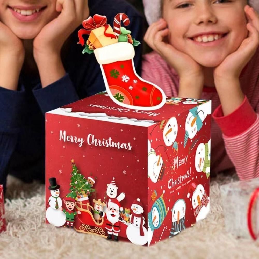 Money Roll Pull Out Christmas Money Box Christmas Stockings Design Cash Gift Box  New Year