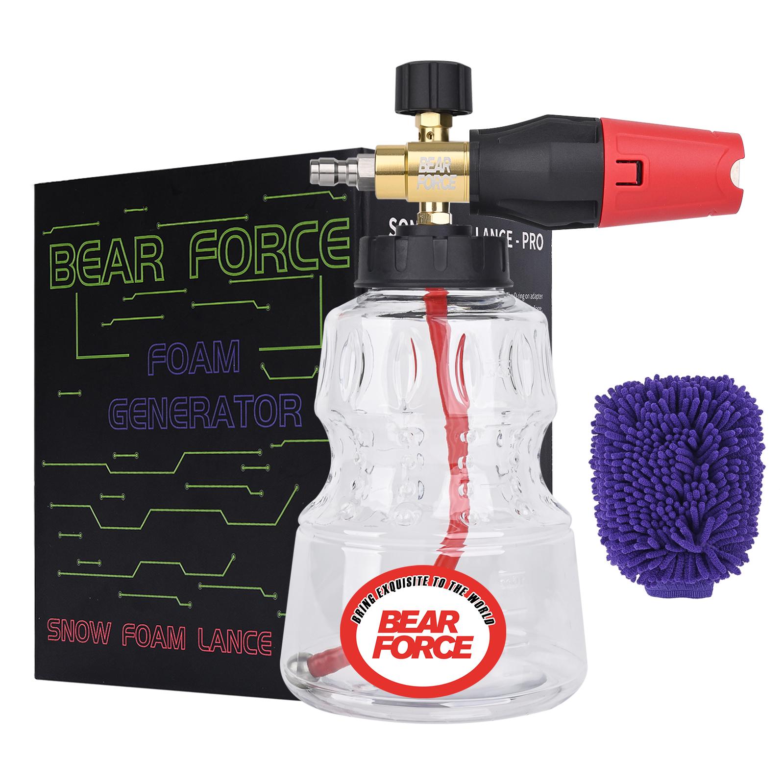 

BEAR FORCE Pressure Washer Foam Cannon Snow Foam Lance with 1/4” Quick Connector, 360° Adjustable Thicker Snow Foam with 32 oz Soap Car Wash красный