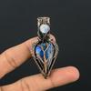 Tree Of Life Labradorite & Moonstone Pendant, Handmade Gemstone 999 Copper Wire Wrapped Pendant Antique Jewelry, For Gift Silver Jewelry