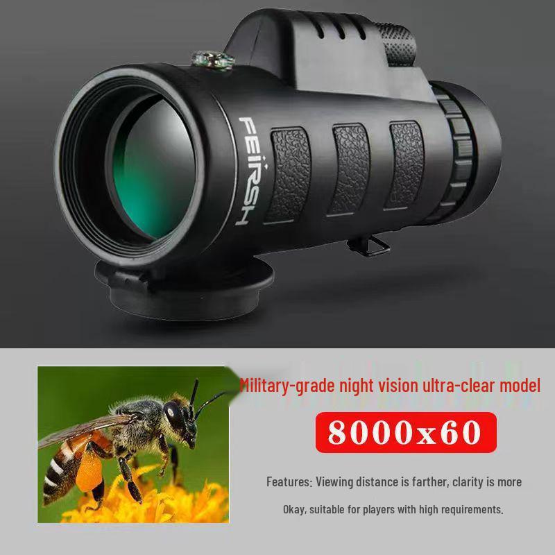 High-Magnification HD Night Vision Monocular for Stargazing & Moon Photography – Dual-Use Day/Night with Mobile Phone Integration for Adults