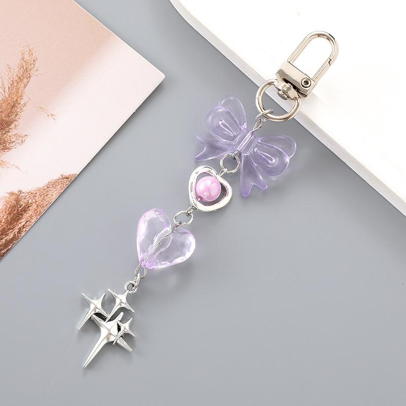 Handmade Colorful Bow Pendant Phone Case Keychain Lanyard Charm