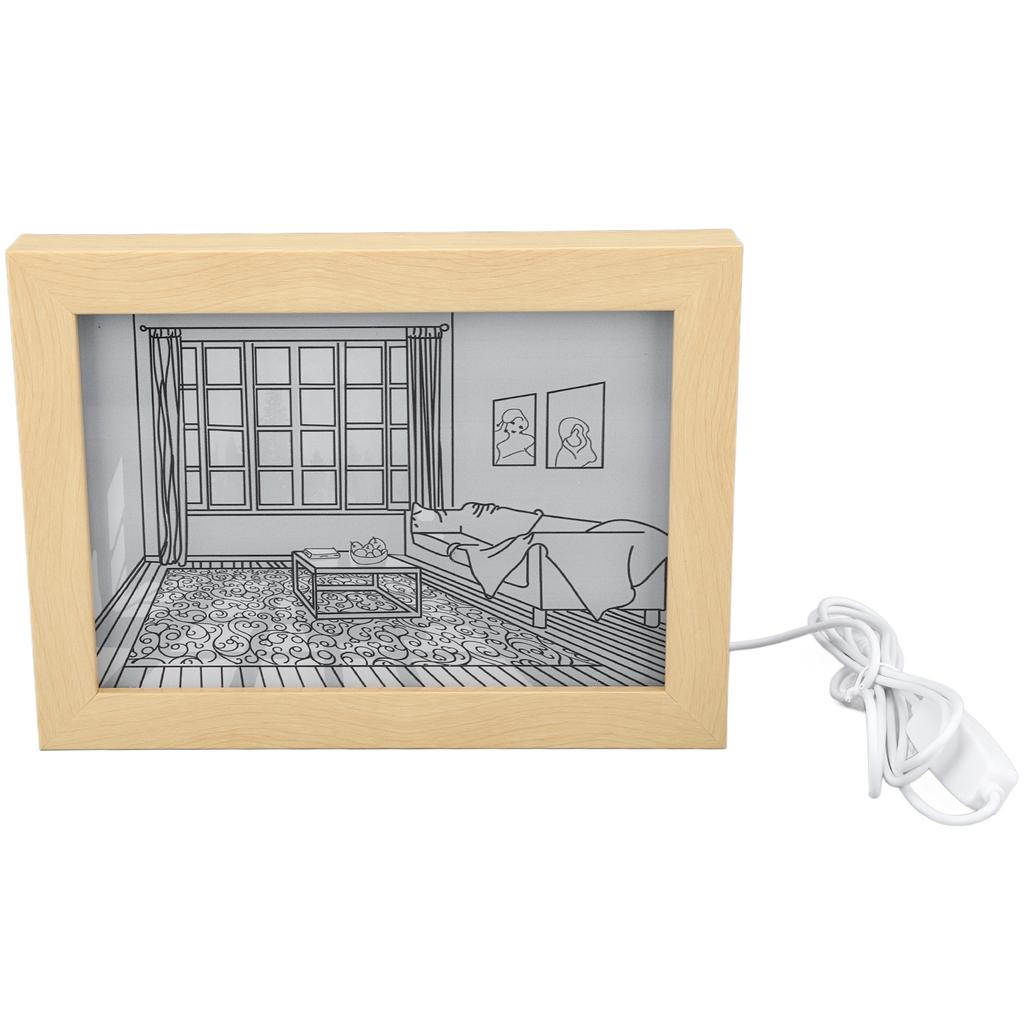 LED Light Painting USB Plug 3 Light Modes Brightness Adjustable LED Decorative Light Painting Bedside Picture