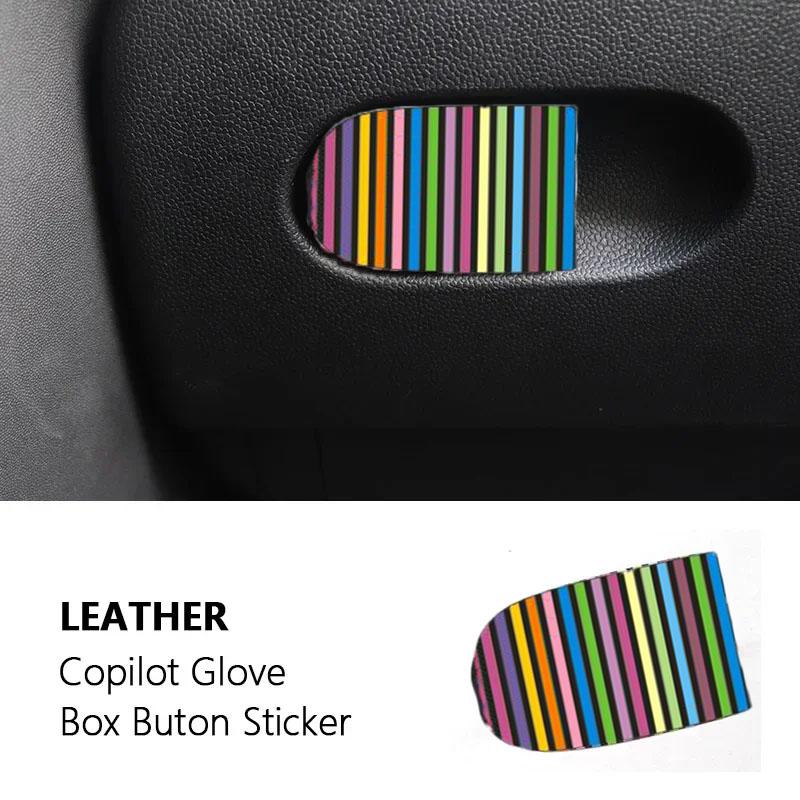 1PC Car Glove Box Handle Decorative Storage Box Leather Sticker For MINI COOPER S For F55 F56 F57 F54 F60 Car Interior Stickers