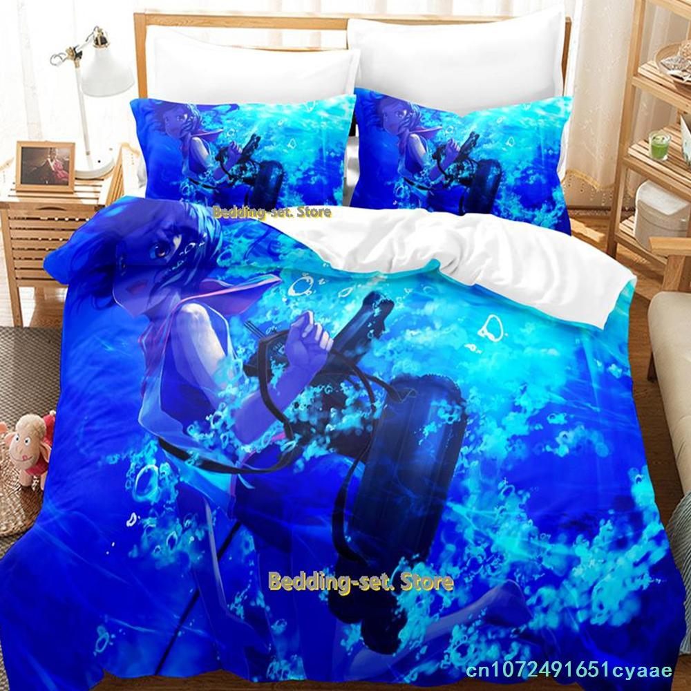 New Kantai Collection Bedding Set Cartoon Anime three-piece Set Adult Kid Bedroom Duvetcover Sets 3D Kawaii Girl Twin Set