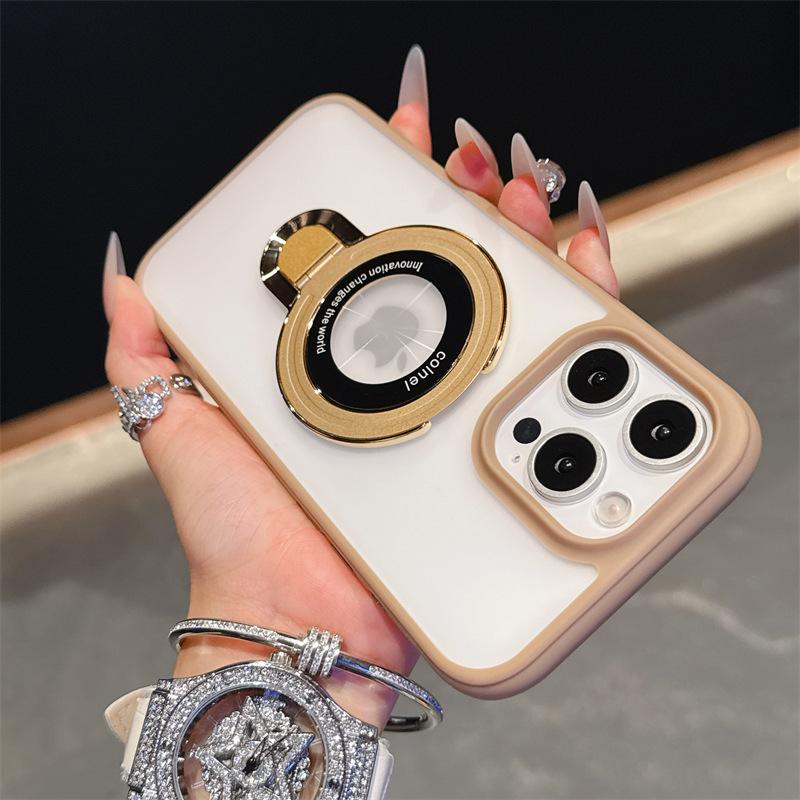 Applicable To Apple 16 ProMax Skin sensitive Magnetic Suction Bracket Mobile Phone Case IPhone 15 Advanced Matte Anti Fall Protection Case