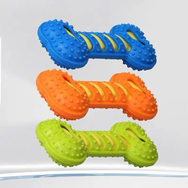 Durable Double-Layer Rubber Bone Toy for Large Dogs – Bite Resistant, Molar-Friendly, Self-Play Boredom Relief with Sound