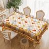 1 Vintage Farmhouse Autumn Tablecloth - Pumpkin, Orange/Red/White, Easy-To-Clean Polyester Fabric