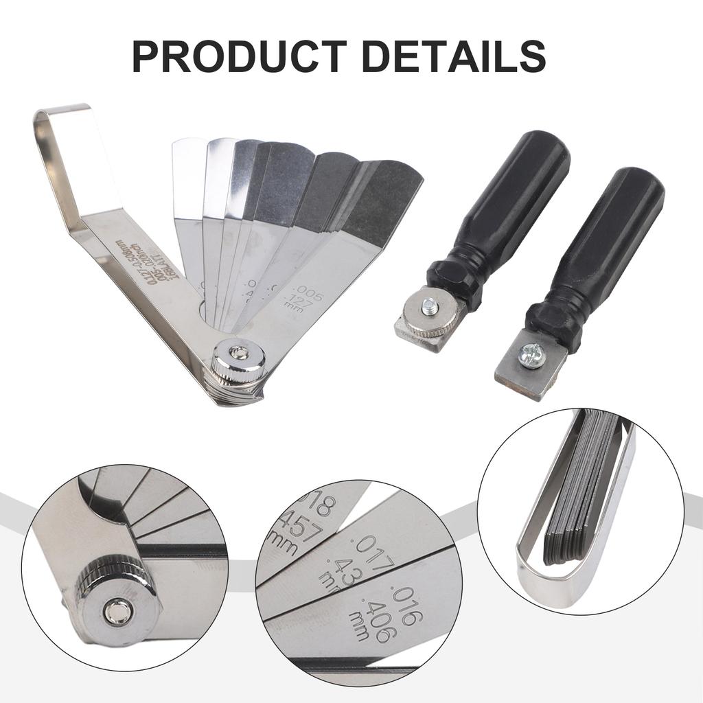 Metric and For Imperial Feeler Gauge Set 16 Piece for Accurate Vehicle Clearance with Compact Storage and Metal Build