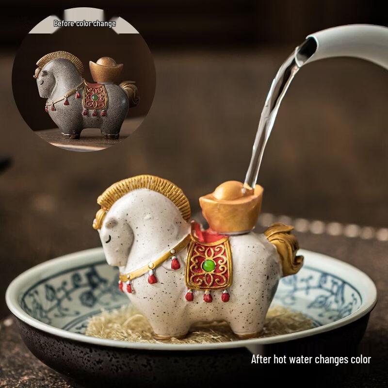 Chinese Prosperity Tang Horse Tea Pet Pair
