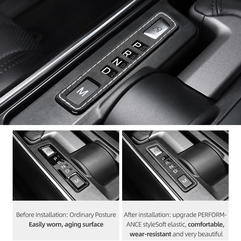 Fabriqué en Alcantara Betterhumz Pour Ford F-150 SVT Raptor -2025 Autocollant de Garniture d'Affichage de Levier de Vitesse de Voiture Accessoires d'Intérieur de Tuning