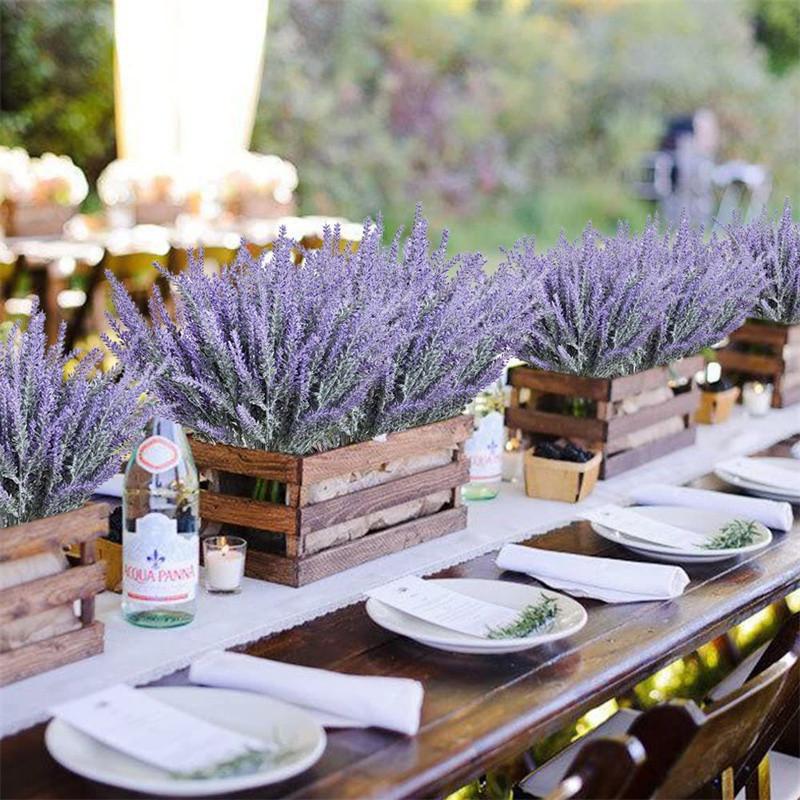 46cm Lungo Lavanda Artificiale Impianto Capelli Plastica di Alta Qualità Finta Lavanda Stile Campagna Gioielli Decorazione Fiori Finti