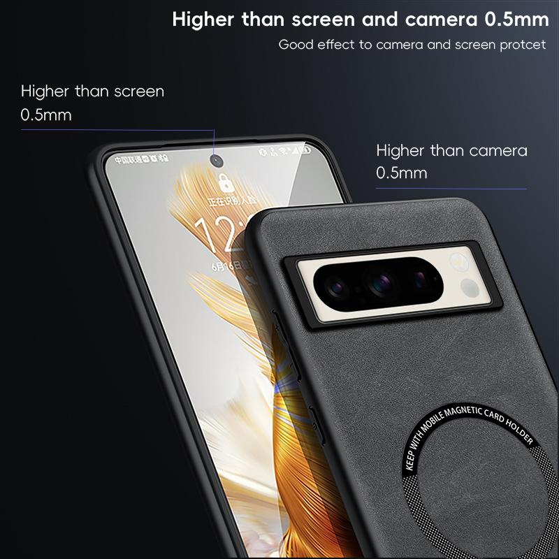 Leather Magnetic Phone Case For Google Pixel 8 Pro Case For Google Pixel 9 Pro XL 7A 8A 7 Pro Wireless Charging Matte Back Cover