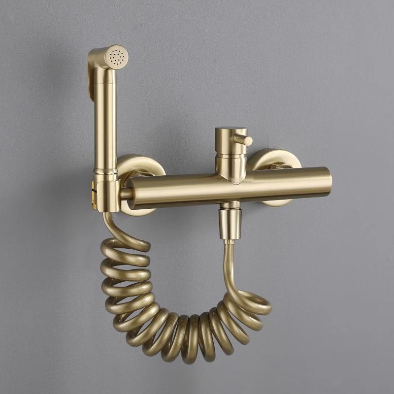 

Туалет Биде Распылитель Аксессуары для ванной Смеситель для холодной и горячей воды Смеситель для биде Настенный розово-золотой/серый